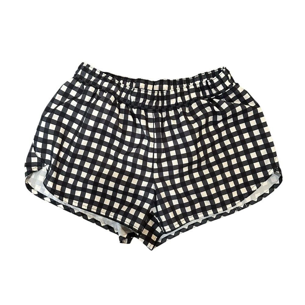 Old Navy Black & White Gingham Athletic Shorts - Elastic Waist